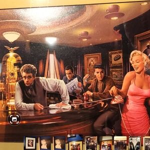 Bar scene with Marilyn Monro, James Dean Elvis Presly, and Hunphry Bogart